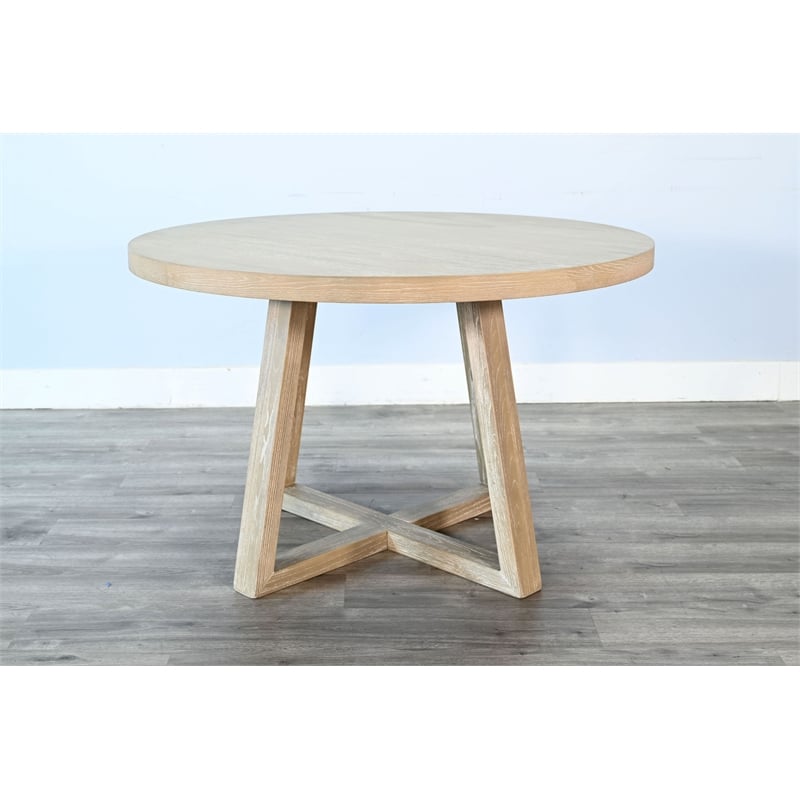 Sunny Designs Wheat Mia Solid Wood Round Dining Table in Wheat