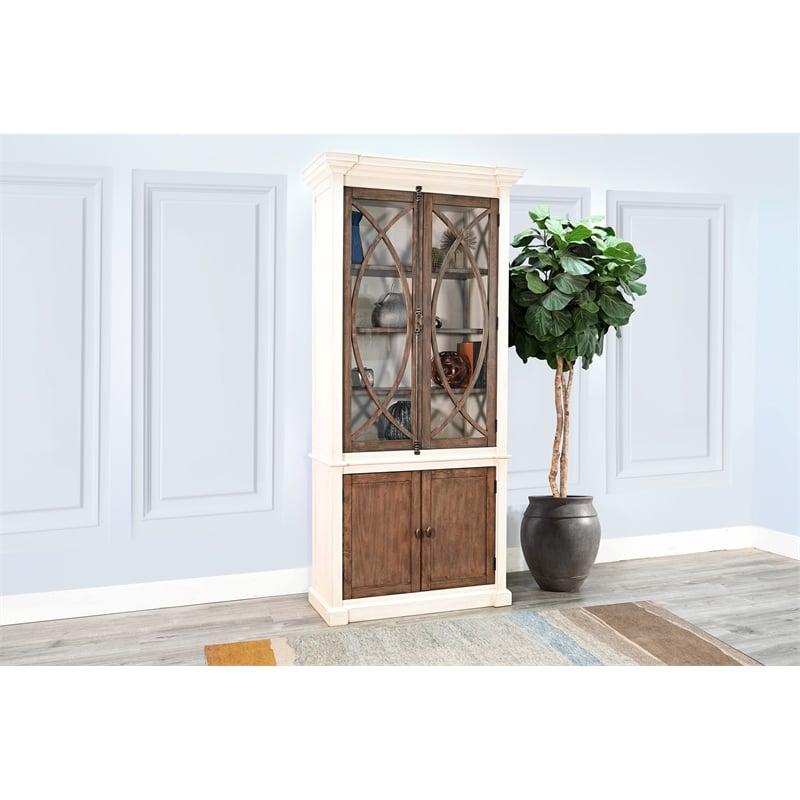 Sunny Designs Two-Tone Display Cabinet with Glass Doors