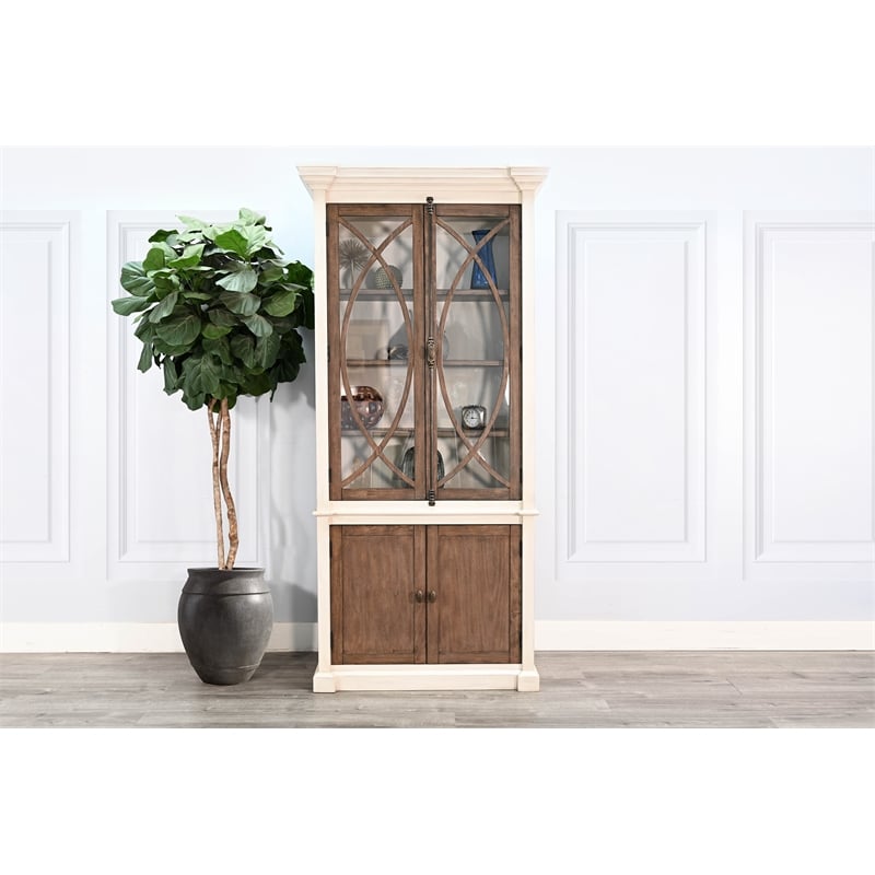 Sunny Designs Two-Tone Display Cabinet with Glass Doors