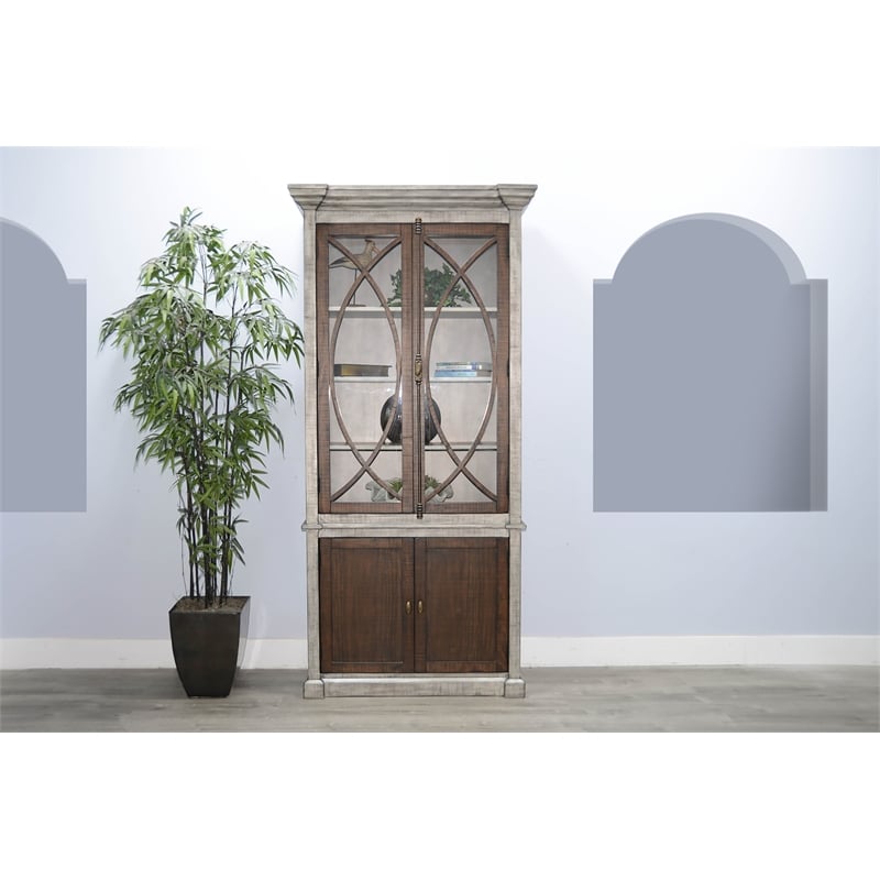 Sunny Designs Two-Tone Display Cabinet with Glass Doors