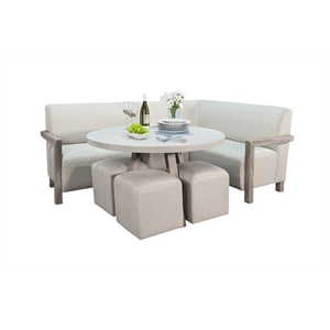 Sunny Designs 5-Piece Corner Dining Nook Set with Light Wood Table