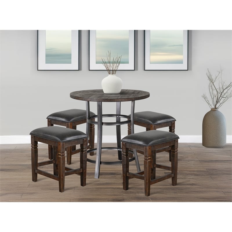 Sunny Designs Solid Wood 5-Piece Counter Height Dining Set