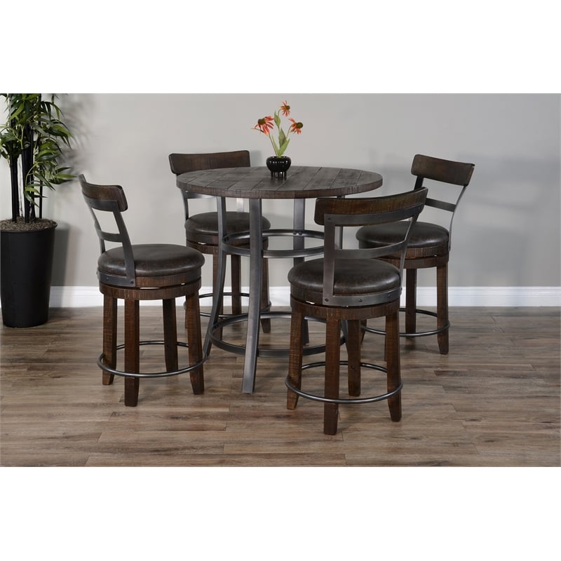 Sunny Designs Solid Wood 5-Piece Counter Height Dining Set