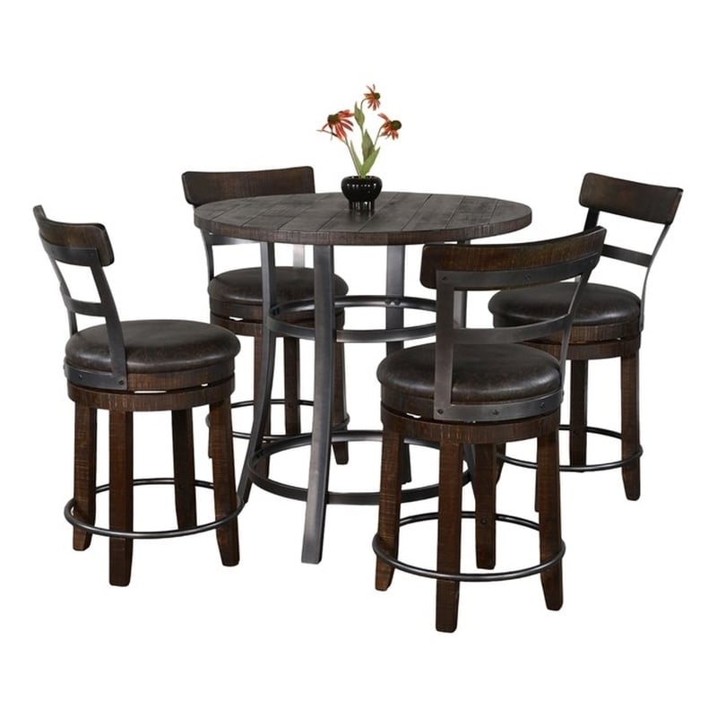 Sunny Designs Solid Wood 5-Piece Counter Height Dining Set