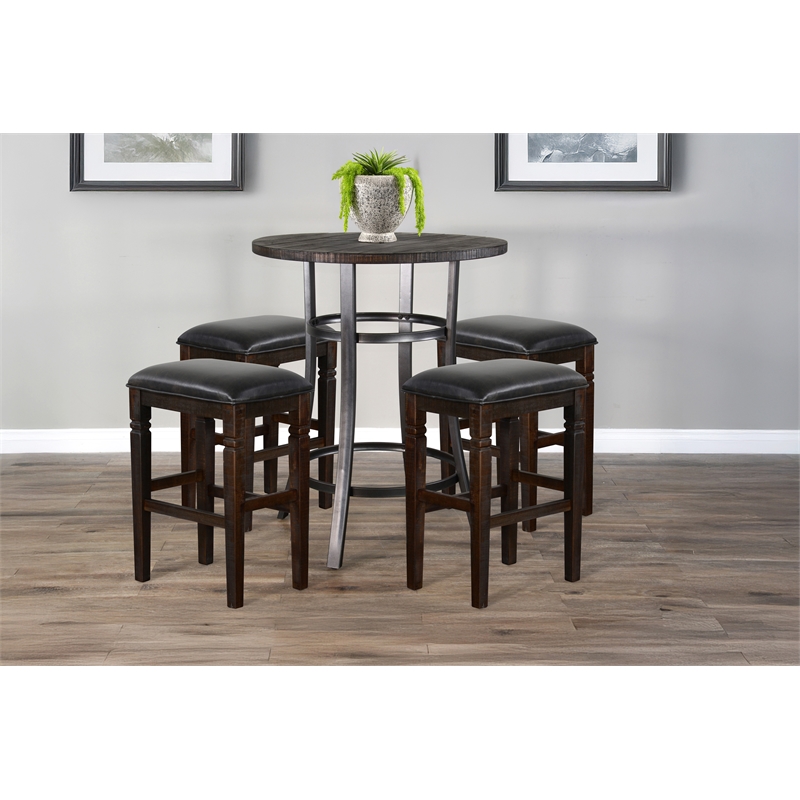 Sunny Designs Solid Wood/Metal Frame 5-Piece Pub Set