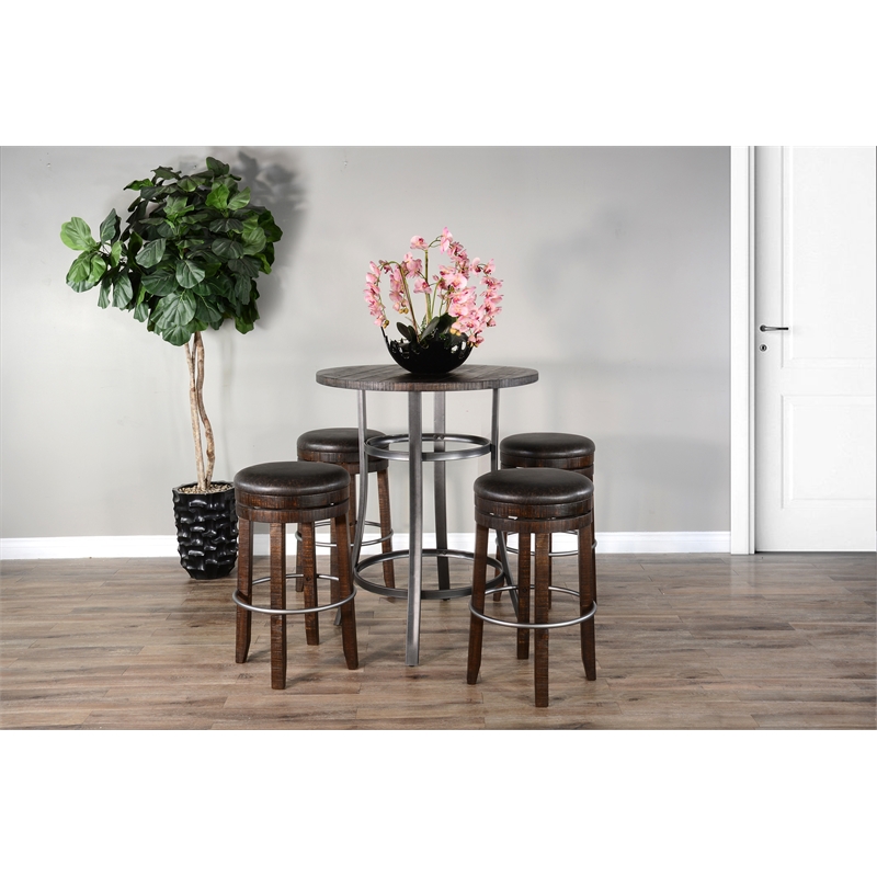 Sunny Designs Solid Wood/Metal Frame 5-Piece Pub Set