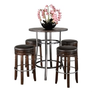 Sunny Designs Solid Wood/Metal Frame 5-Piece Pub Set