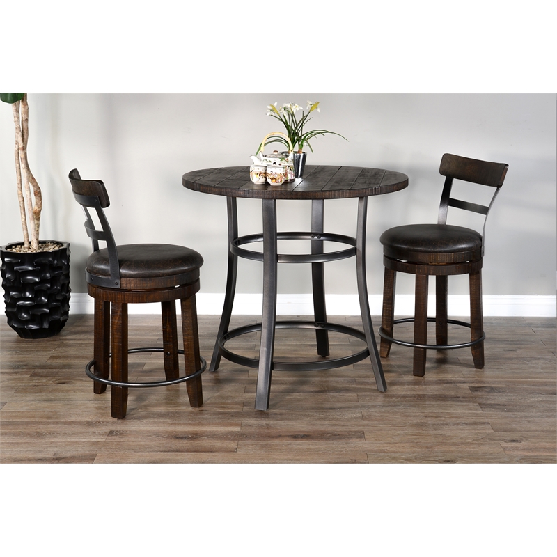 Sunny Designs Solid Wood 3-Piece Counter Height Dining Set