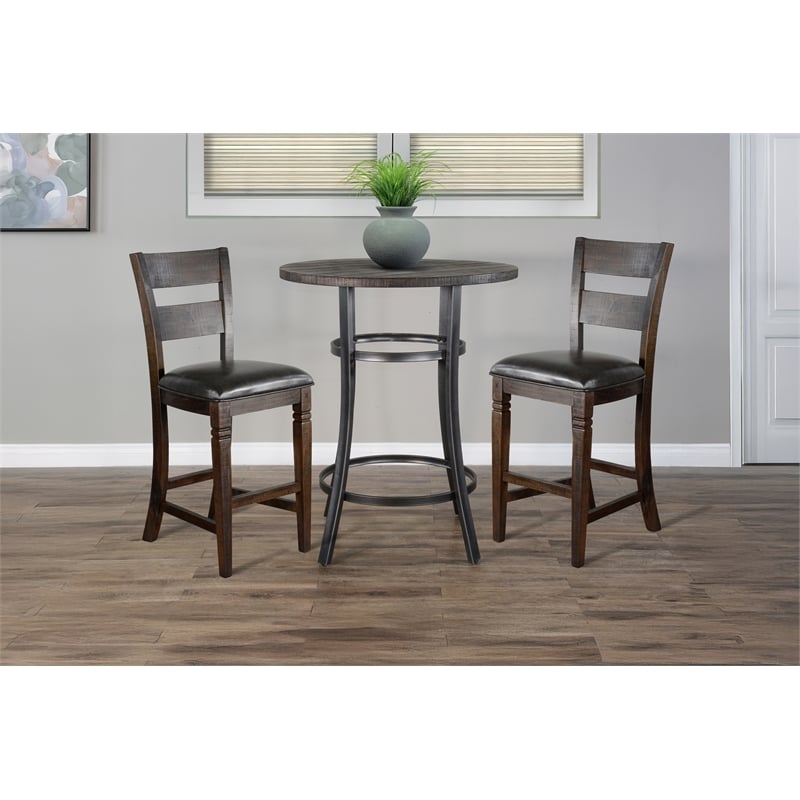 Sunny Designs Solid Wood/Metal Frame 3-Piece Pub Set