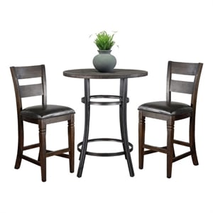 Sunny Designs Solid Wood/Metal Frame 3-Piece Pub Set