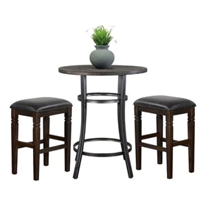 Sunny Designs Solid Wood/Metal Frame 3-Piece Pub Set