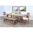Sunny Designs Farmhouse 6-Piece Wood Extension Dining Set in Desert Rock