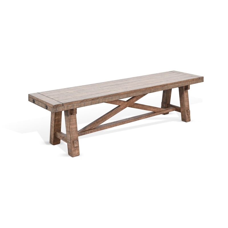 Sunny Designs Farmhouse 6-Piece Wood Extension Dining Set in Desert Rock
