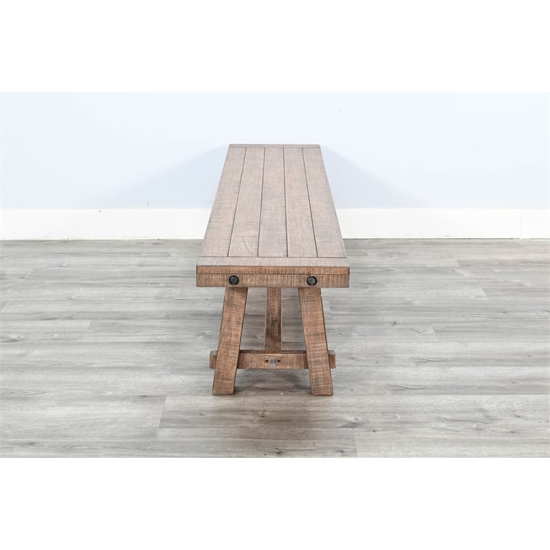 Sunny Designs Farmhouse 6-Piece Wood Extension Dining Set in Desert Rock