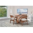Sunny Designs Mia 5-Piece Round Solid Wood Dining Set in Cinder Finish