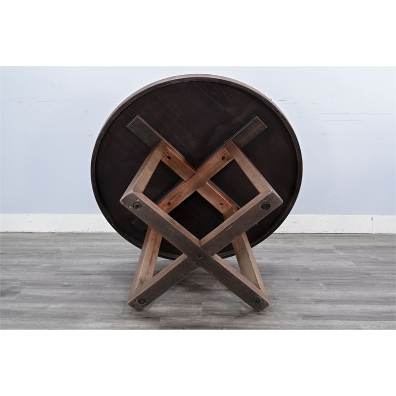 Sunny Designs Mia 5-Piece Round Solid Wood Dining Set in Cinder Finish