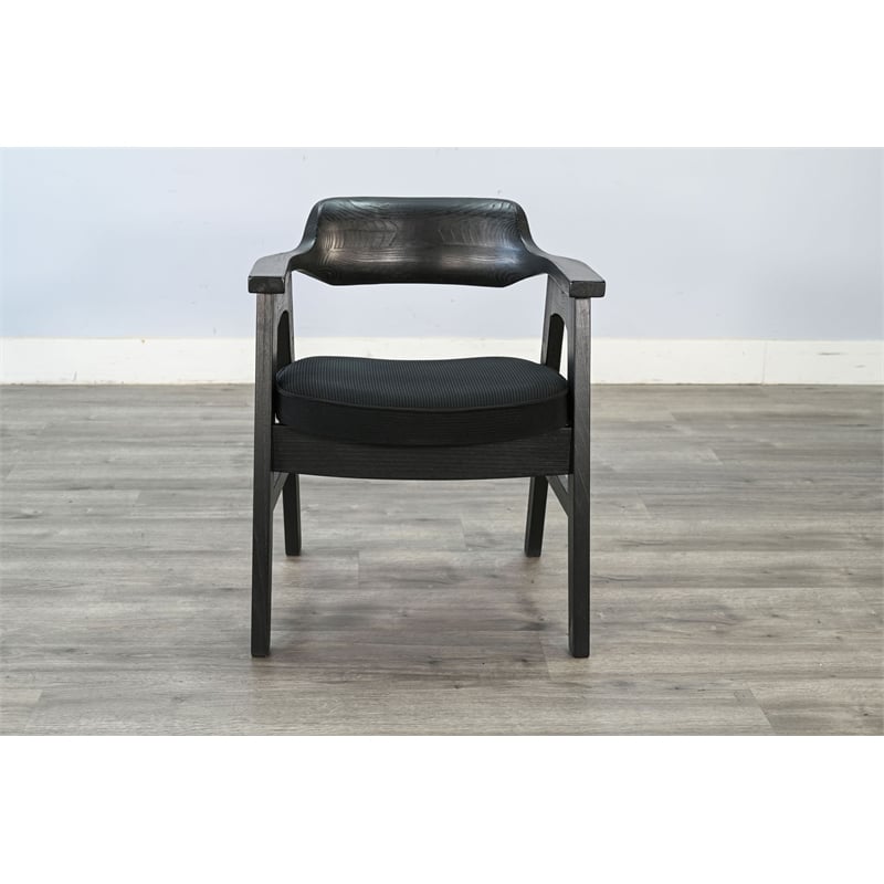 Sunny Designs Mia 5-Piece Round Wood Dining Set in Umbra Black