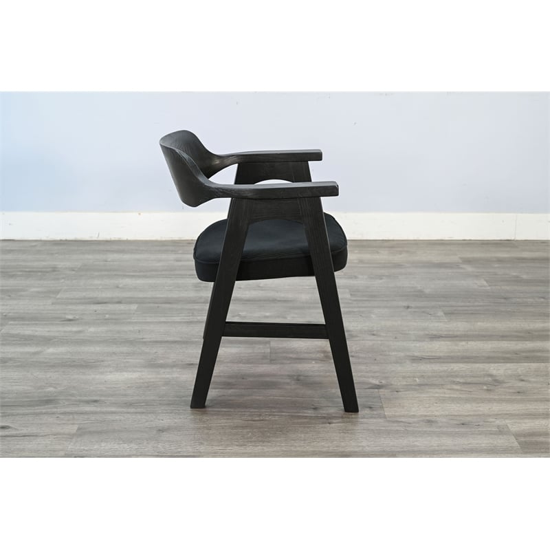 Sunny Designs Mia 5-Piece Round Wood Dining Set in Umbra Black