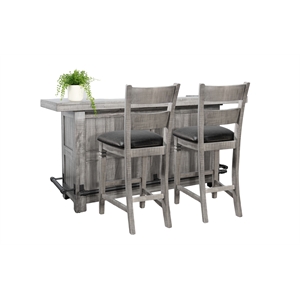 Sunny Designs 80&quot Traditional Wood Home Bar with Stools