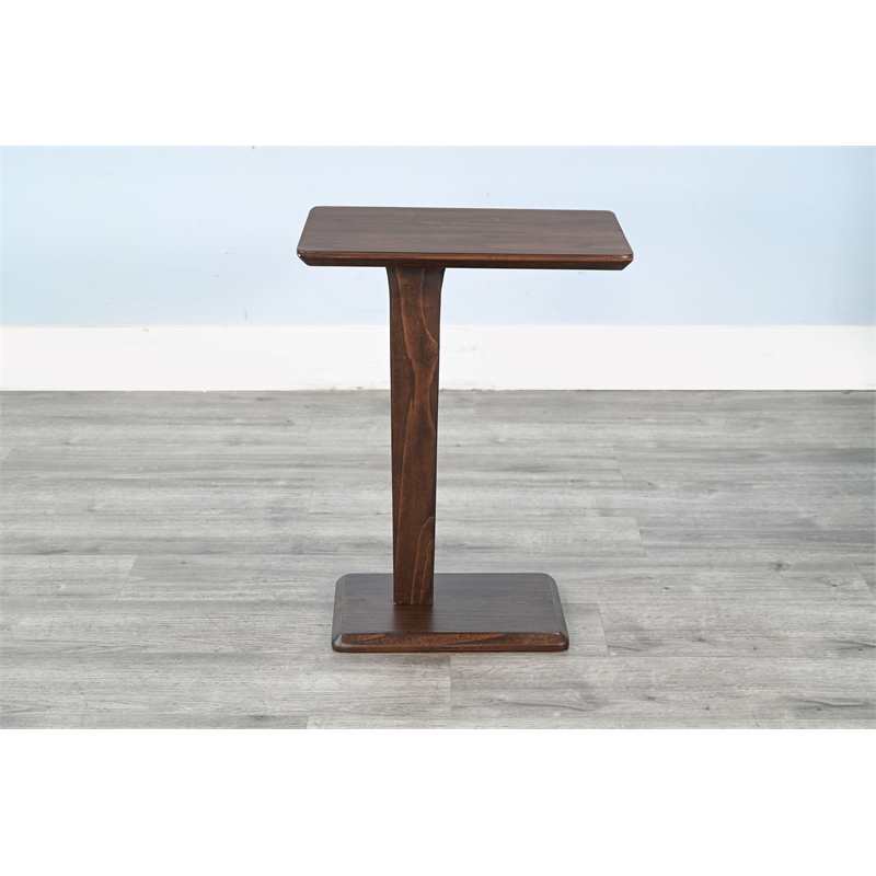 Sunny Designs Maven Drink/Laptop Table with C-Base in Walnut