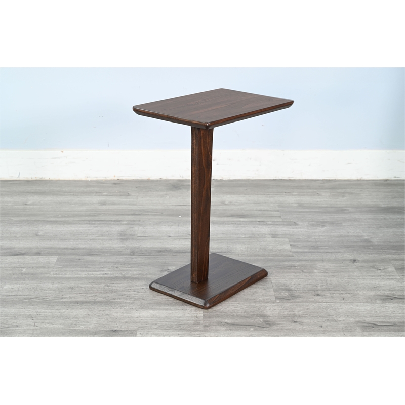 Sunny Designs Maven Drink/Laptop Table with C-Base in Walnut