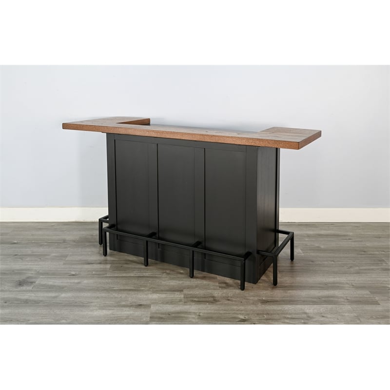Sunny Designs Uptown Black Wood Home Bar Set