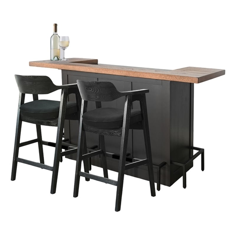 Sunny Designs Uptown Black Wood Home Bar Set