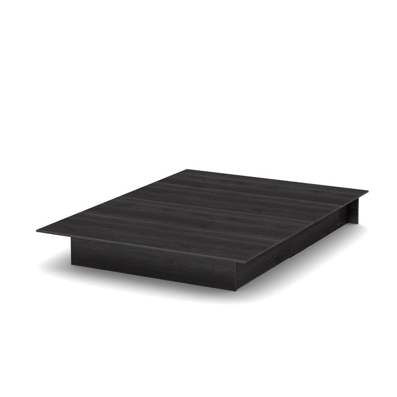 South Shore Step One Full Queen Platform Bed in Gray Oak