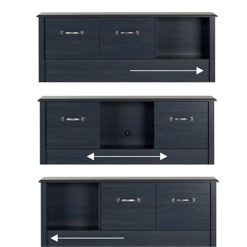 South Shore Ulysses Twin Bookcase Headboard in Blueberry