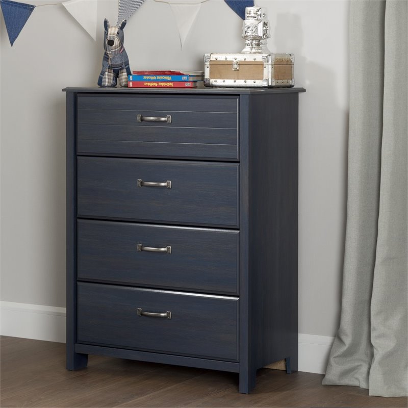 South Shore Ulysses 4 Drawer Chest in Blueberry