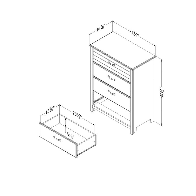 South Shore Ulysses 4 Drawer Chest in Blueberry