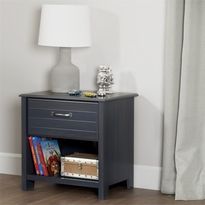 South Shore Ulysses Nightstand in Blueberry