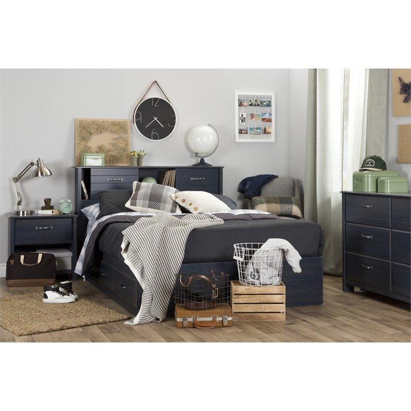 South Shore Ulysses Nightstand in Blueberry