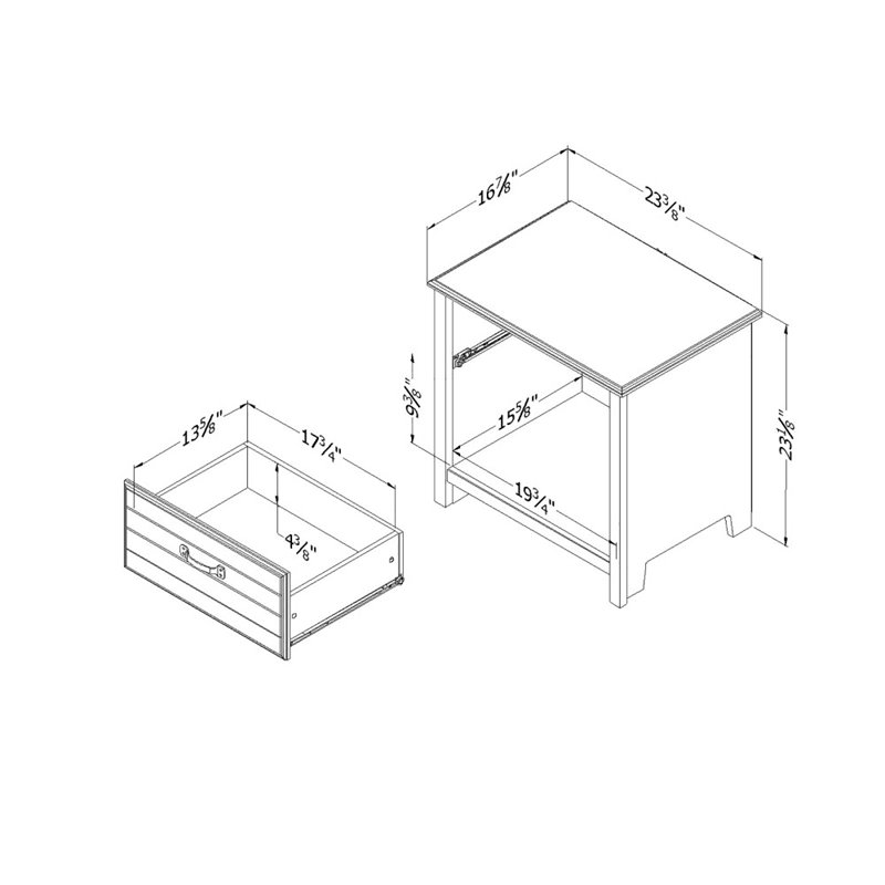 South Shore Ulysses Nightstand in Blueberry