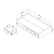 South Shore Ulysses Twin Mates Bed with 3 Drawers in Blueberry