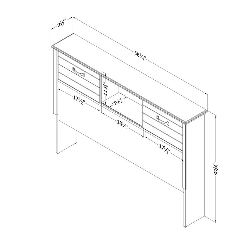 South Shore Ulysses Full Headboard in Blueberry