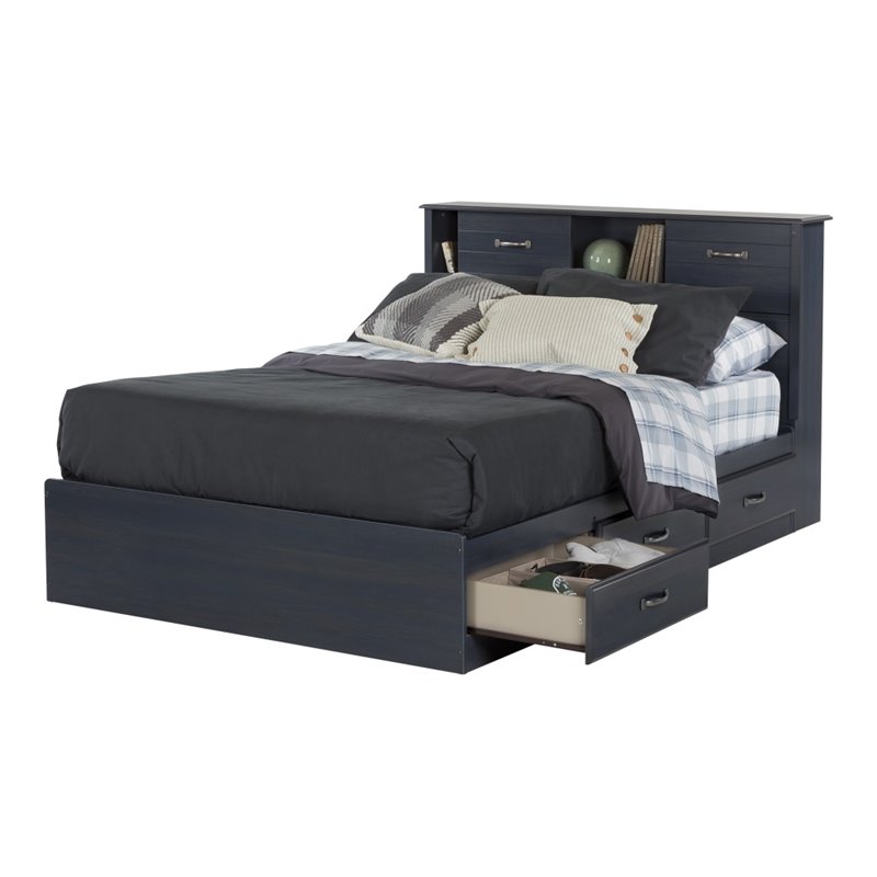 South Shore Ulysses Full Mates Bed in Blueberry