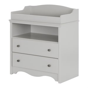 south shore angel 2 drawer changing table in soft gray