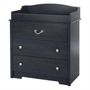 south shore aviron 3 drawer changing table in blueberry
