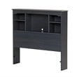 South Shore Aviron Twin Bookcase Headboard in Blueberry