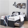 South Shore Aviron Twin Mates Bed with 3 Drawers in Blueberry