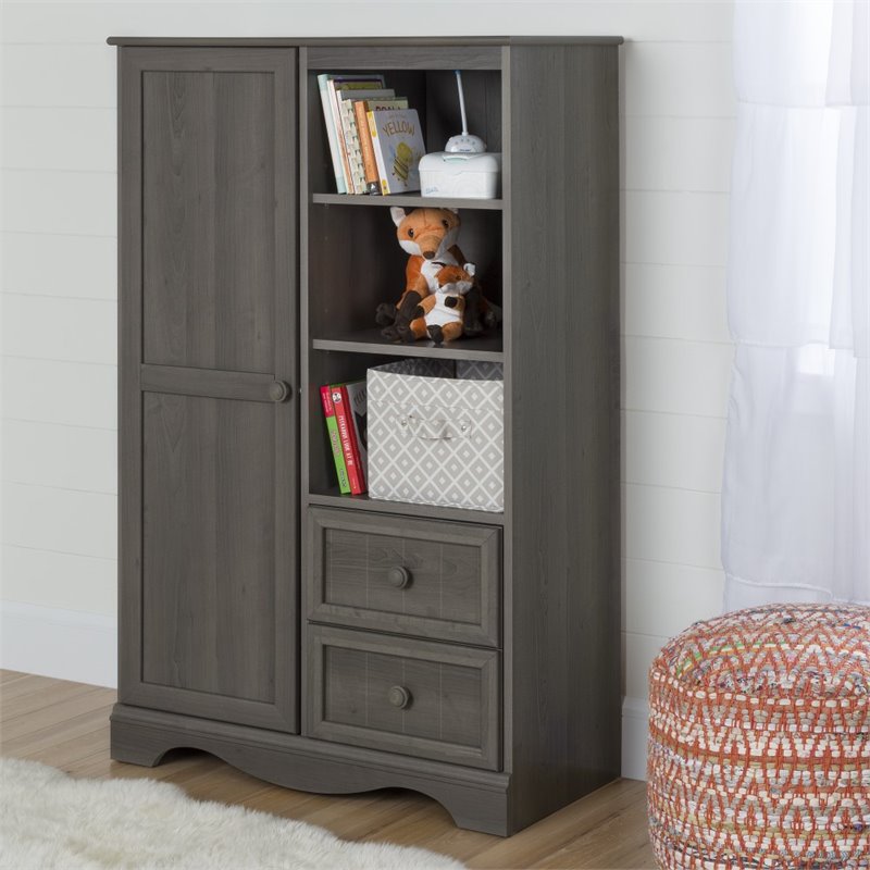 South Shore Savannah 2 Drawer Armoire in Gray Maple 66311067255 eBay