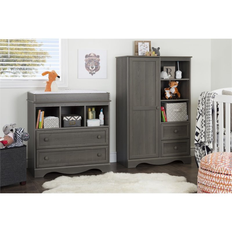 south shore savannah changing table with drawers