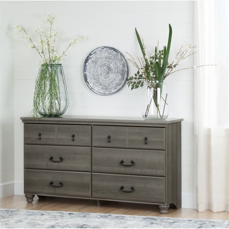 South Shore Noble 6 Drawer Dresser in Gray Maple 10239