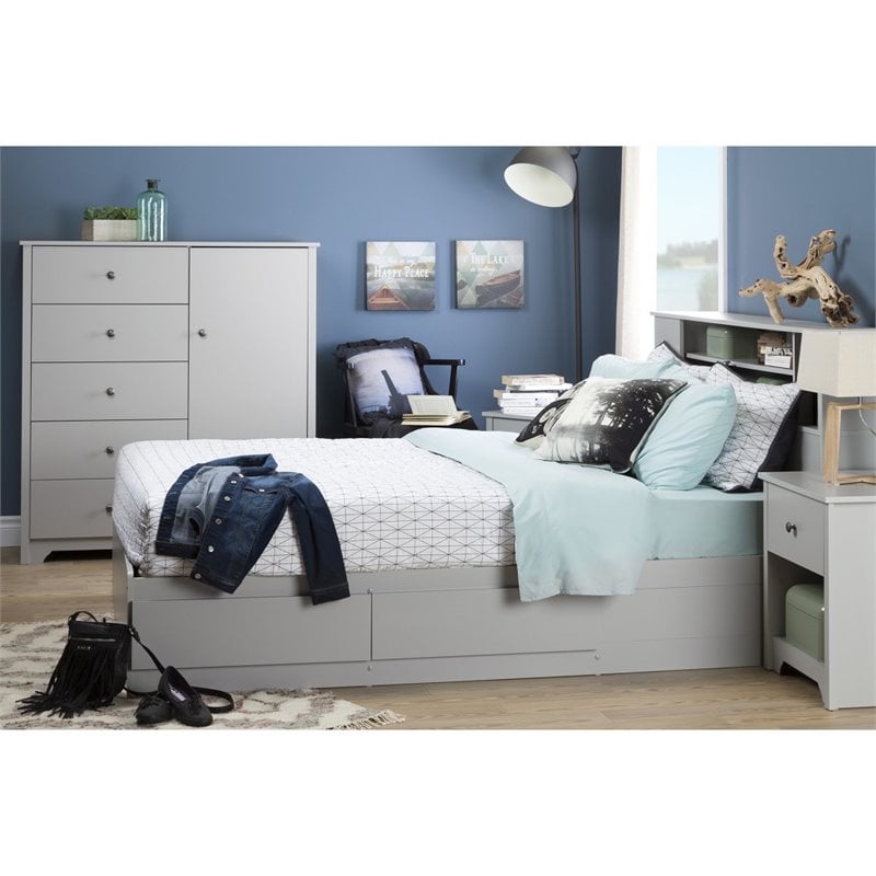 South Shore Vito 5 Drawer Chest in Soft Gray Homesquare