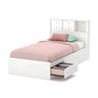 South Shore Little Smileys Twin Mates Bed with 3 Drawers in Pure White