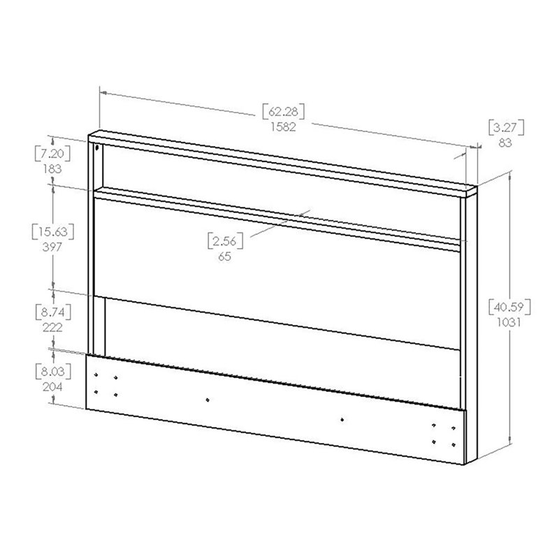 South Shore Holland Full Queen Headboard in Gray Oak