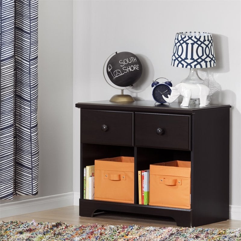 South Shore Summer Breeze 2 Drawer Nightstand In Chocolate 10207