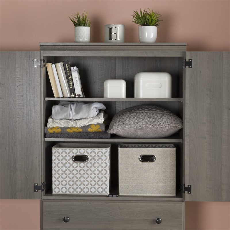 South Shore 2 Drawer Armoire in Gray Maple 10173