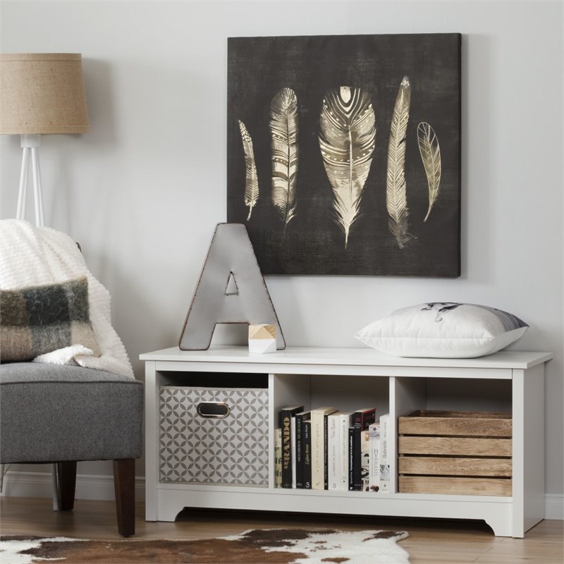 South Shore Vito Living Room Bench in Pure White